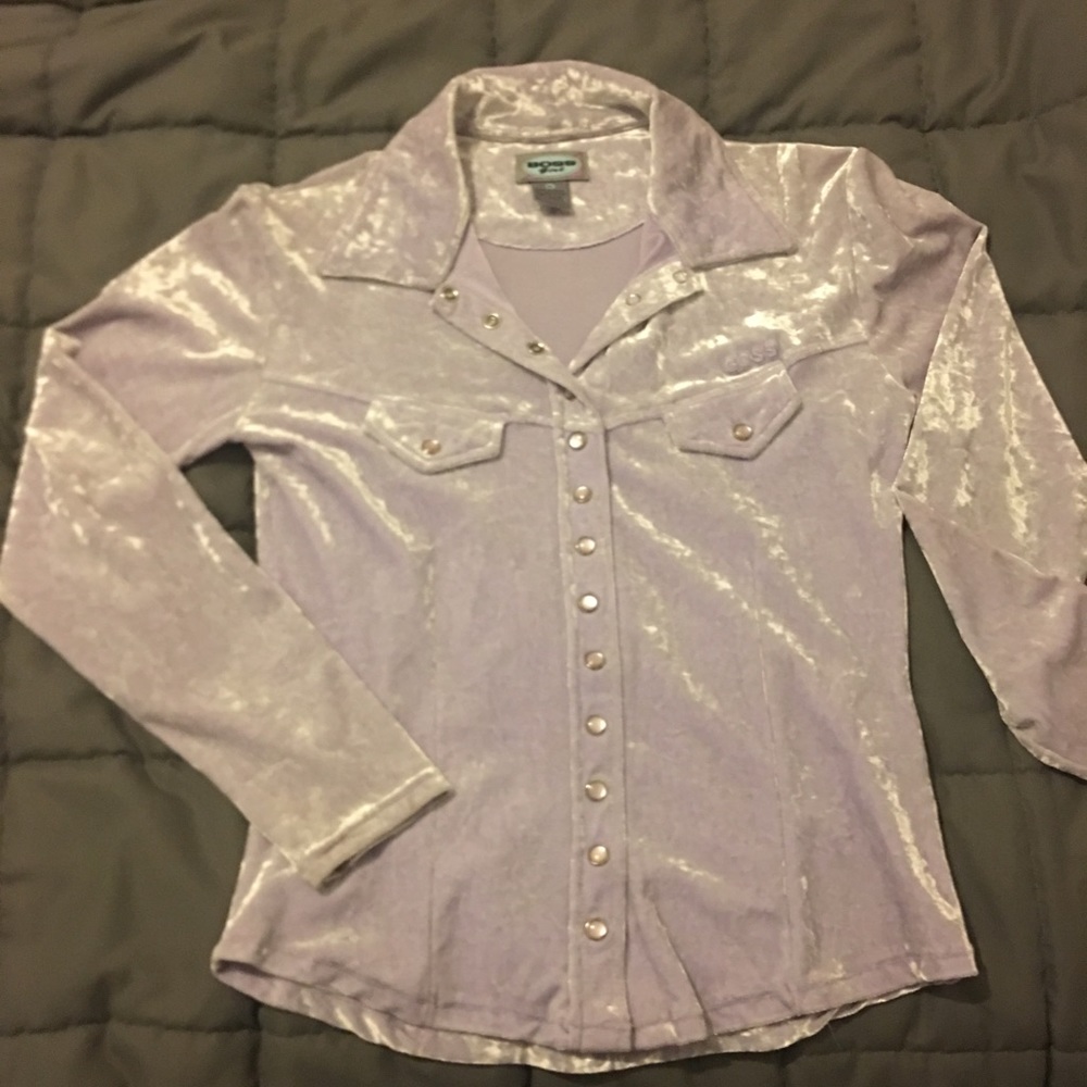 Gorgeous Chameleon Purple Button Down Top